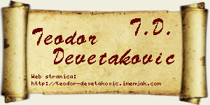 Teodor Devetaković vizit kartica